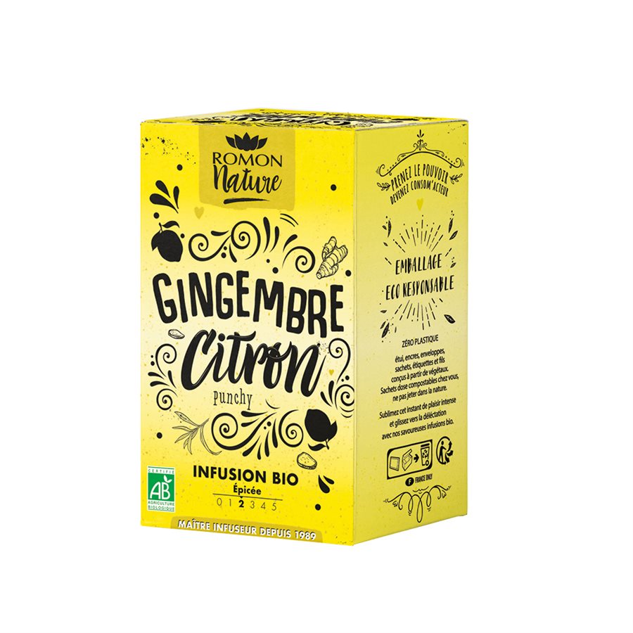 INFUSION GINGEMBRE CITRON BIO 16 sachets