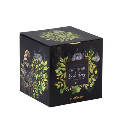 PLANTASIA THÉ NOIR BIO EARL GREY - CUBE MÉTAL 24 sachets