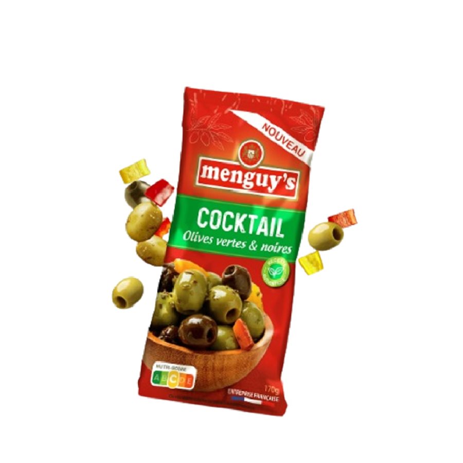 OLIVES COCKTAIL VERTES ET NOIRES 170G