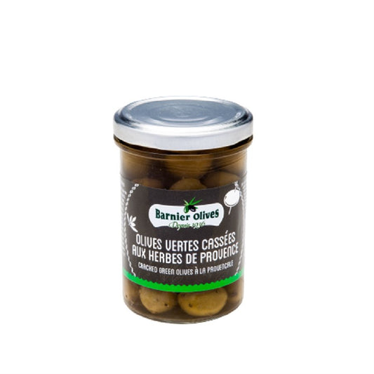 OLIVES VERTES CASSÉES AUX HERBES DE PROVENCE 115G