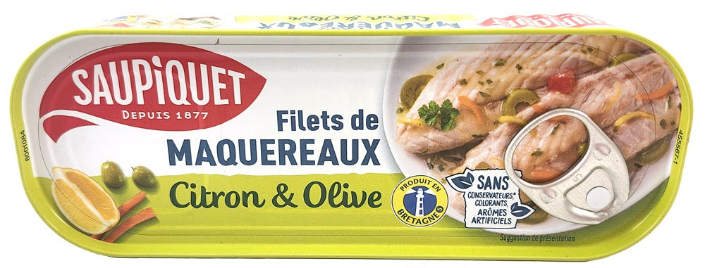 Lemon & olive mackerel fillets 176g