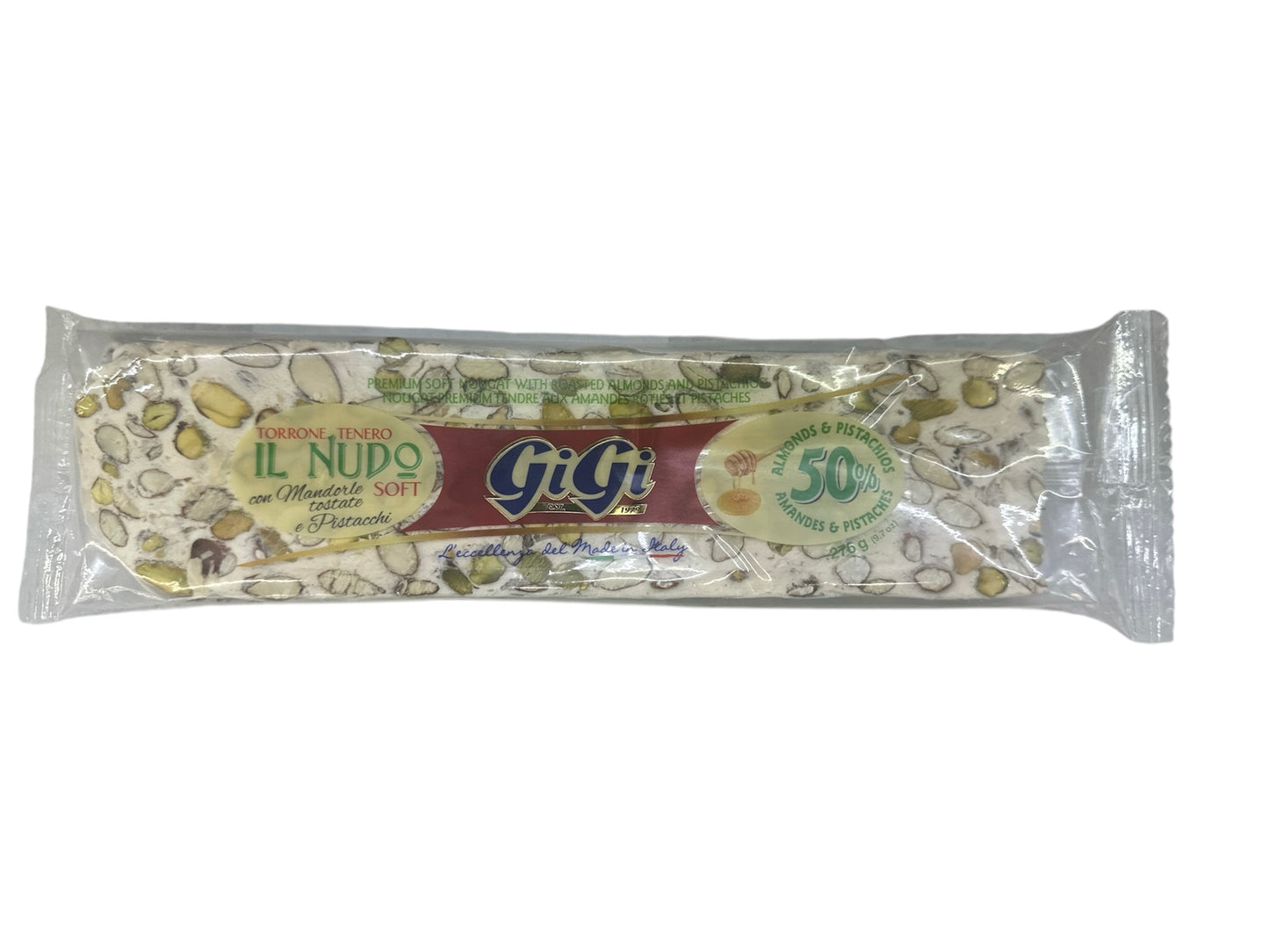 Premium Soft Nougat with Roasted Almonds and Pistachios 250g
