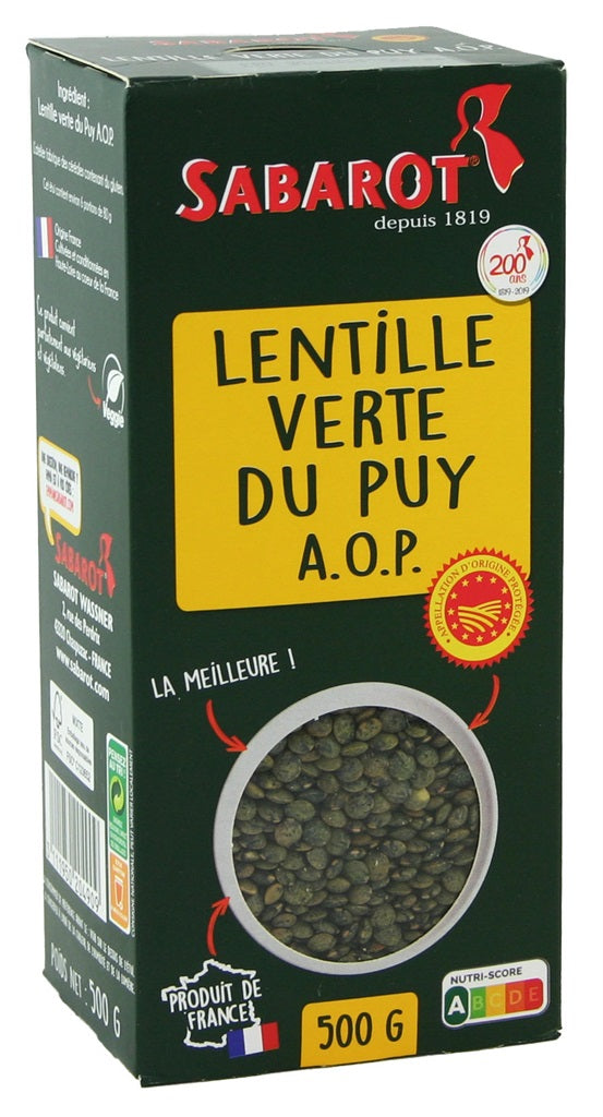 PUY GREEN LENTILS 450G VEGETABLE SABAROT