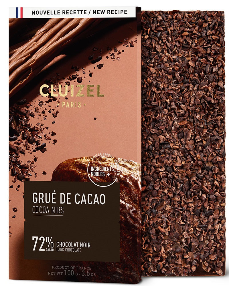 ORGANIC CLUIZEL CHOCOLATE COCOA NIBS 72% 100G