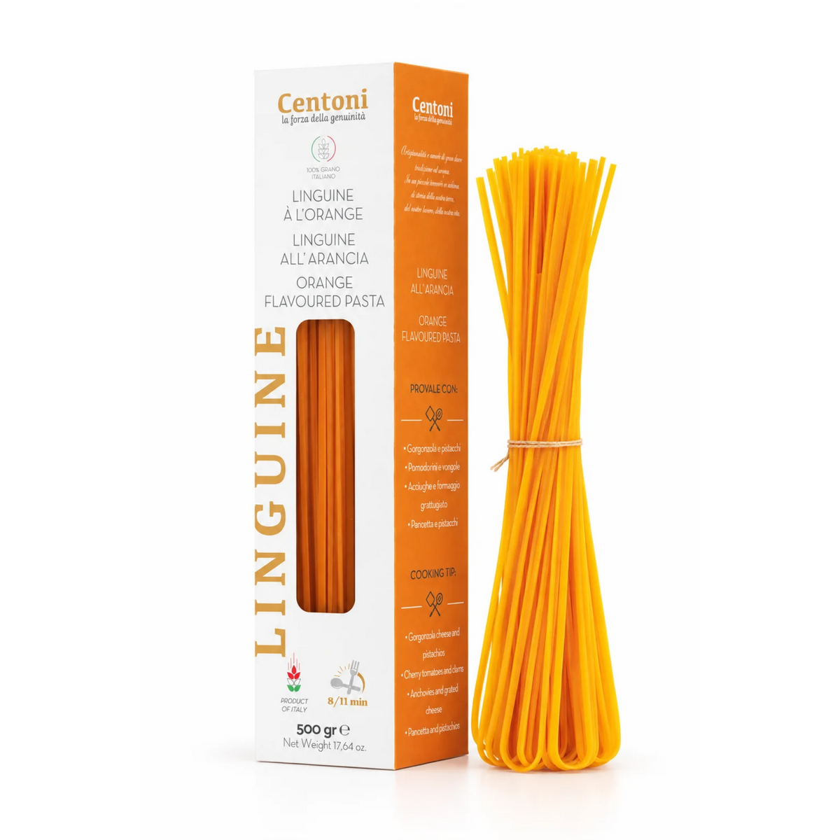 Linguine à l’Orange 500 g Centoni – Pâtes Italiennes Aromatisées à l’Orange et au Paprika | Pastificio Centoni