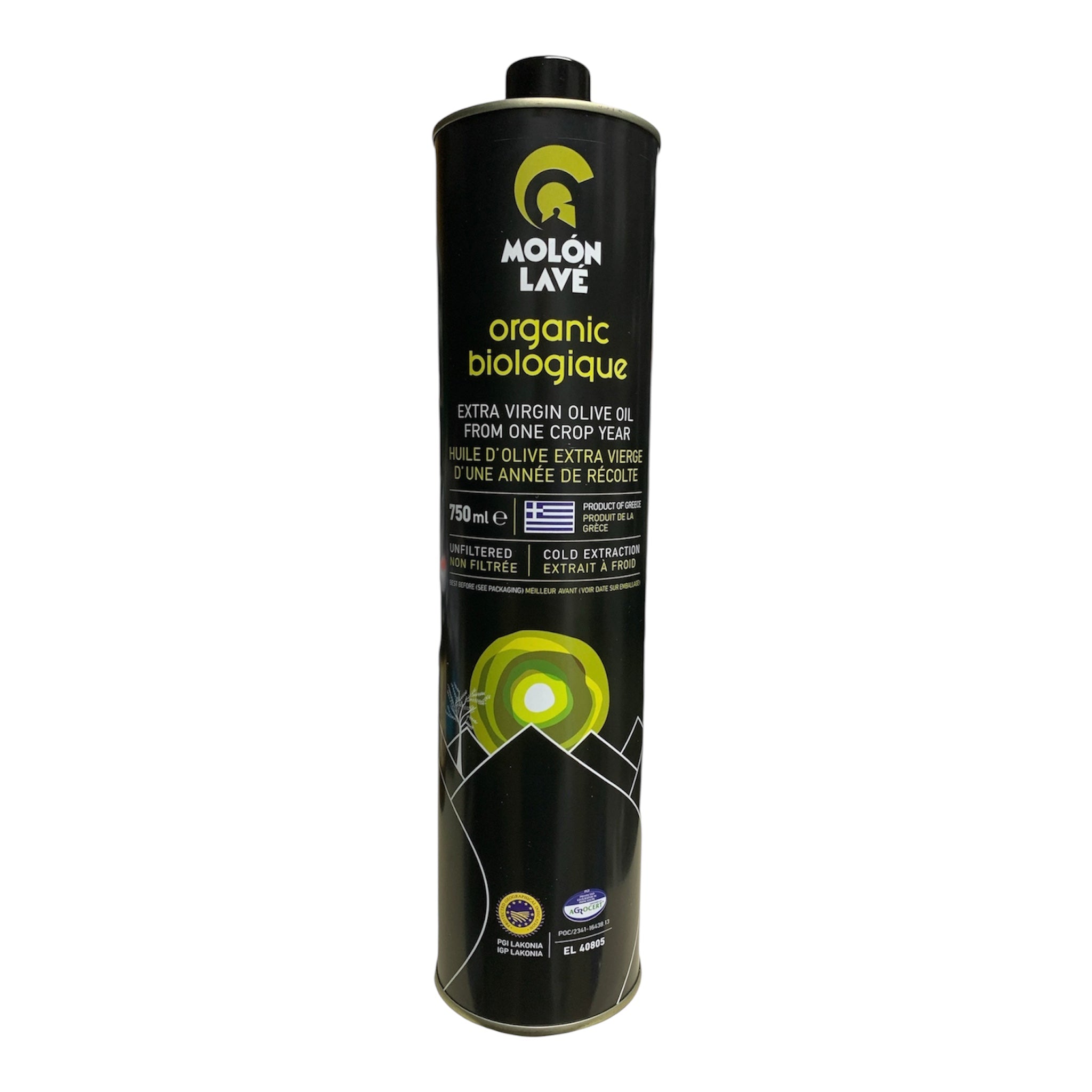 Organic extra virgin olive oil 750ml Molon Lave Non Filter – Les