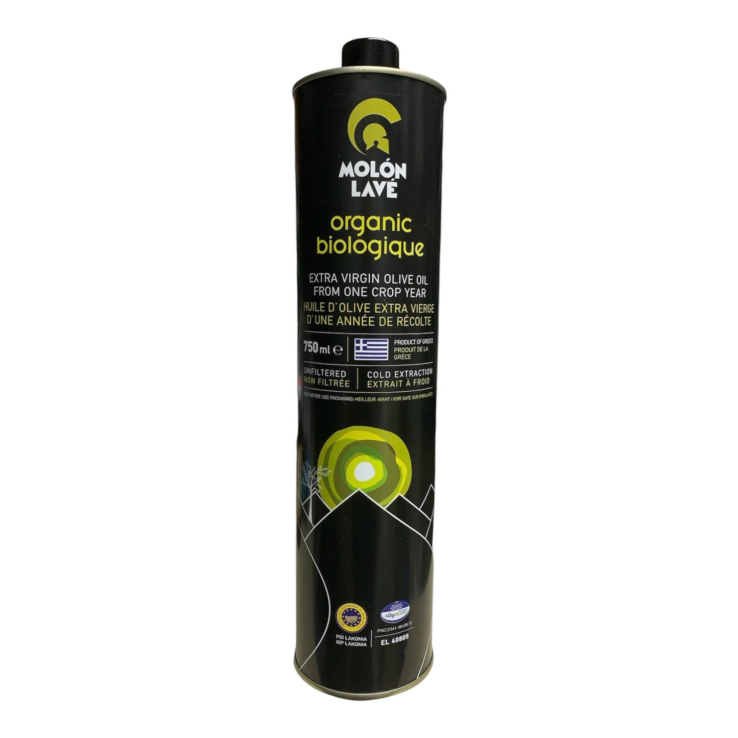 Organic extra virgin olive oil 750ml Molon Lave Non Filter