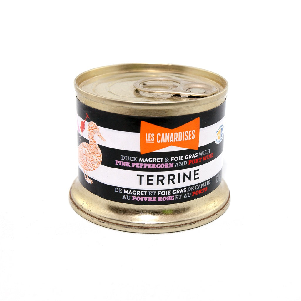 CANARDISES TERRINE CANARD ET FOIE GRAS AU POIVRE ROSE & PORTO 150G