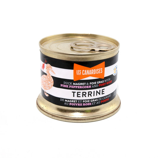 CANARDISES DUCK AND FOIE GRAS TERRINE WITH PINK PEPPER & PORT 150G