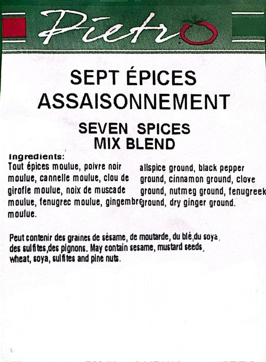 Sept épices assaisonnement 30g