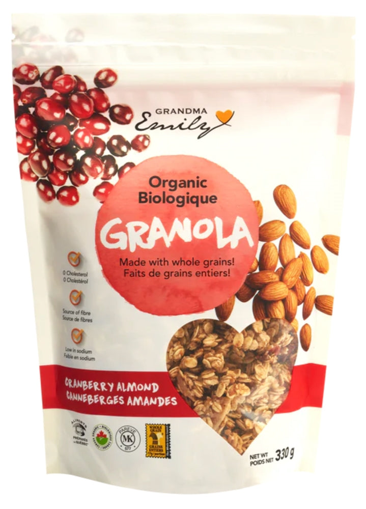 CÉRÉALES EMILY BIO GRANOLA CANNEBERGES AMANDES 330G