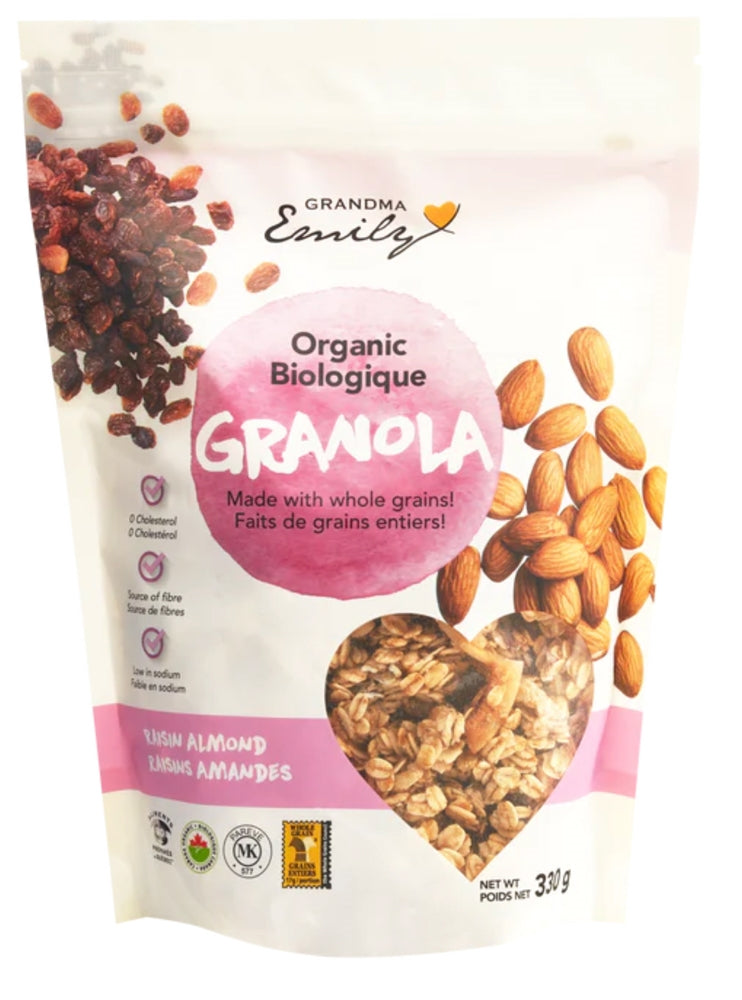 CÉRÉALES EMILY BIO GRANOLA AMANDES RAISINS 330G