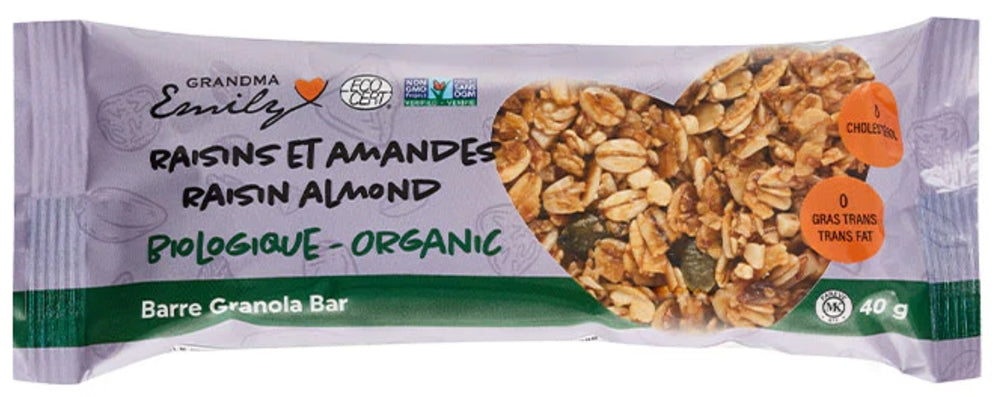 BARRES EMILY BIO GRANOLA RAISINS AMANDES 40G x 20= 800G
