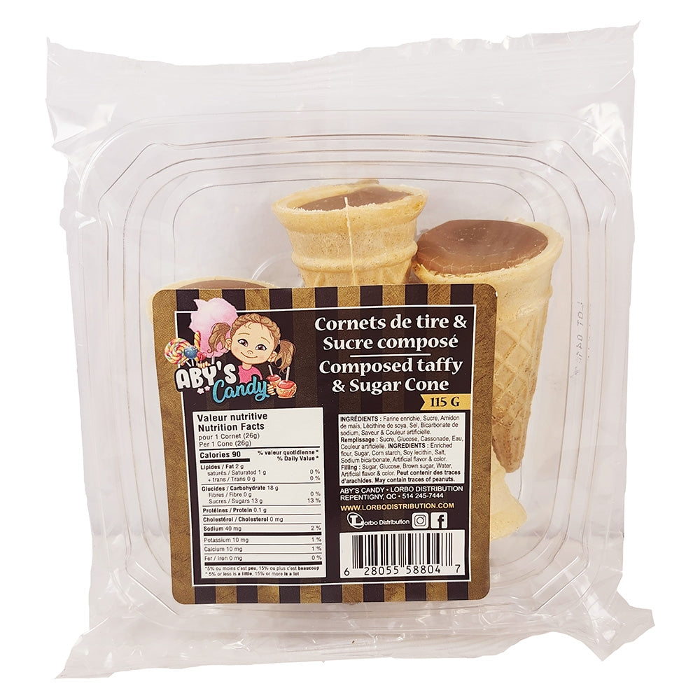 BONBONS ABY'S PETITS CORNETS TIRE & SUCRE 115G