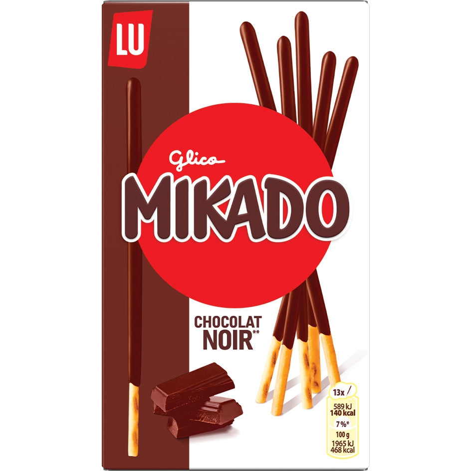 LU Mikado Dark Chocolate Biscuits 75g - Authentic French Dark Chocolate Covered Biscuit Sticks