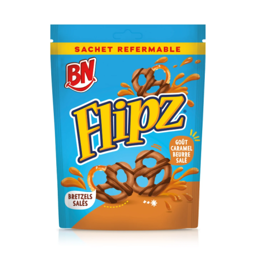 BN FLIPZ PRETZEL CARAMEL SALÉ 90 g