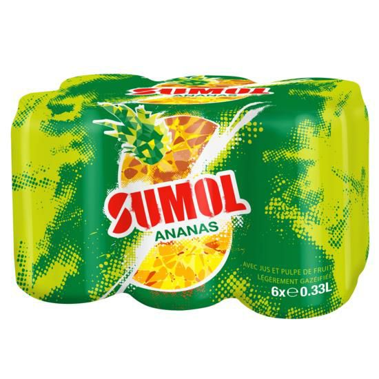 Boisson gazeuse d'ananas 330ml x6