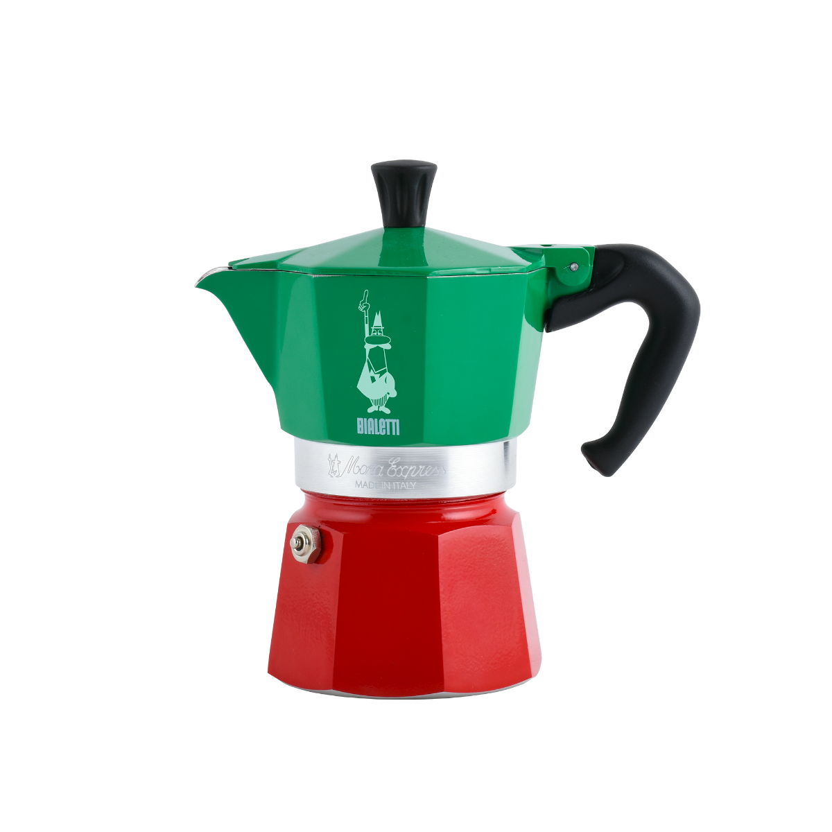 Tricolor Moka Express coffee maker 3 cups