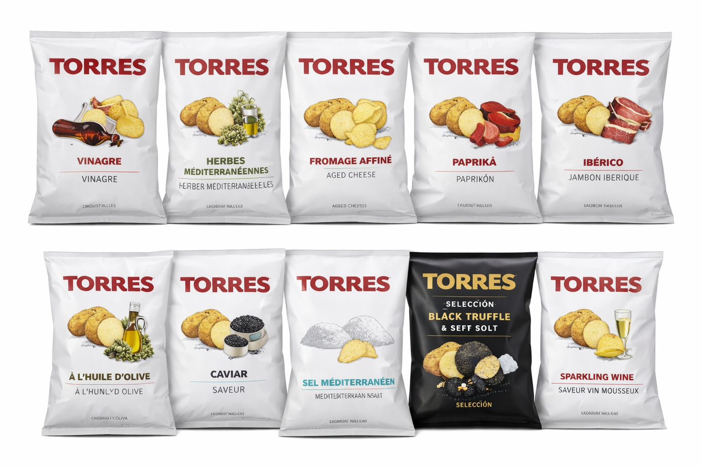 Kit Surprise TORRES – 10 paquets de chips gourmet