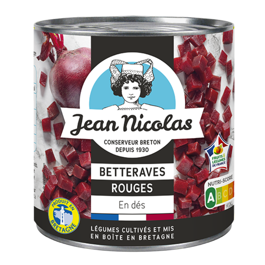 Betteraves Rouges en Dés Jean Nicolas 400ml – Le Goût d'Autrefois, Cultivé en Bretagne