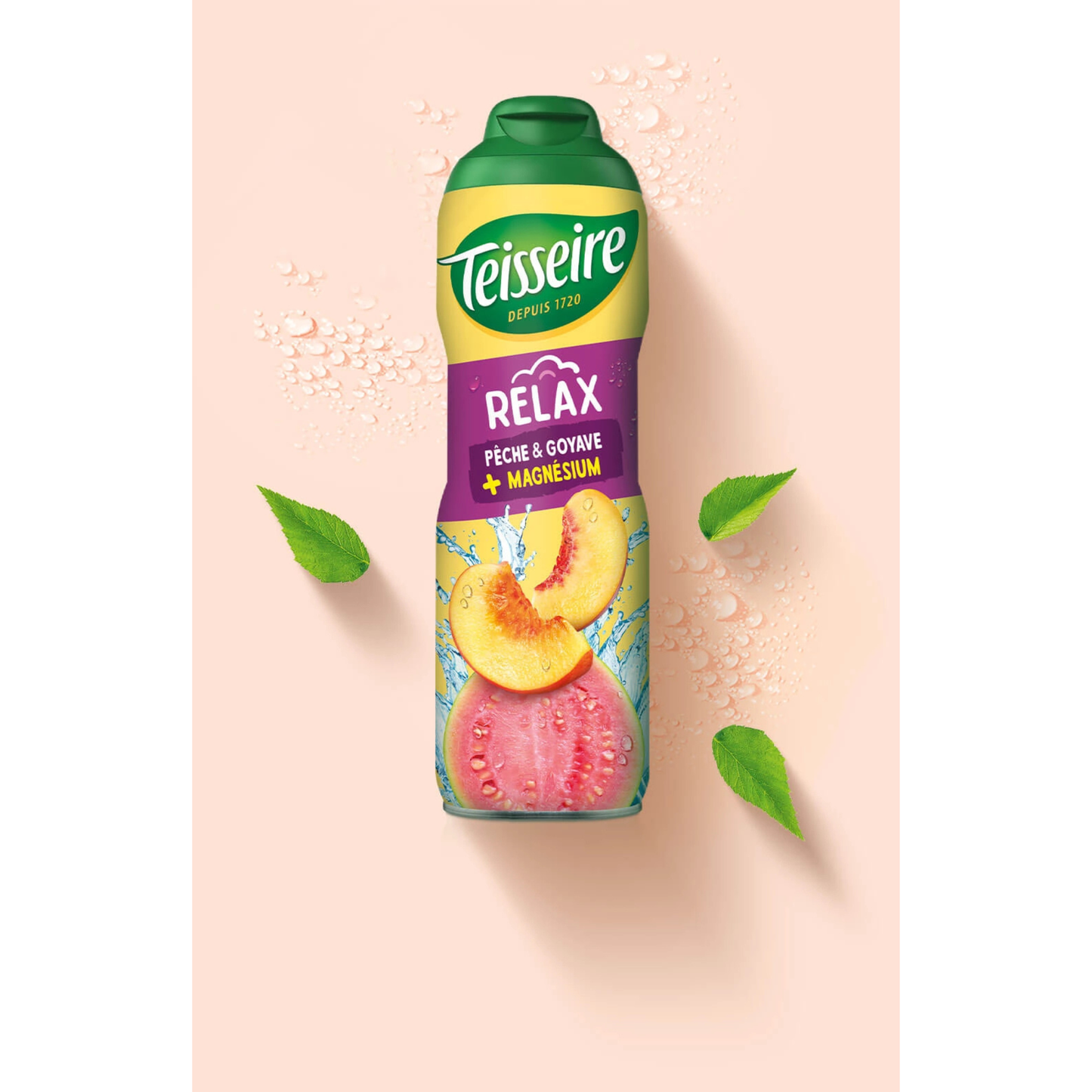Teisseire Peach Guava Relax Syrup 600ml – The Sweetness that Soothes, Since 1720
