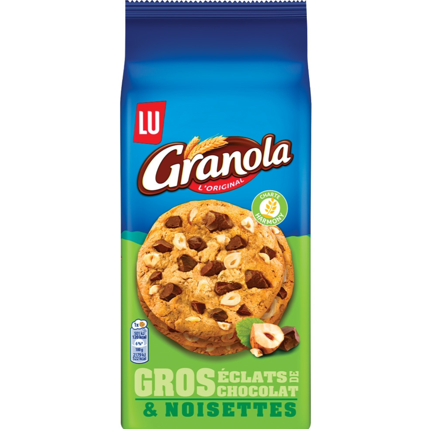 LU Granola Extra Cookies Chunk Choco Hazelnut 184g – Gourmet Cookies with Chocolate Chunks and Hazelnuts