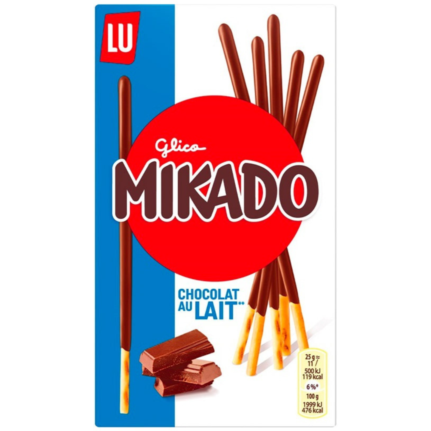 LU Mikado Milk Chocolate Biscuits 75g - Authentic French Biscuit Sticks Coated in Milk Chocolate