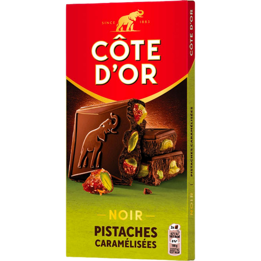 Côte d'Or Dark Chocolate with Whole Caramelized Pistachios 180 g – Premium Belgian Chocolate