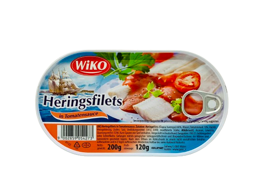 Heringsfilets in Tomate sauce 200g. Wiko
