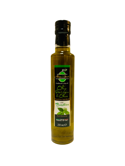 Huile d'olive extra vierge aromatisée au basilic 250ml