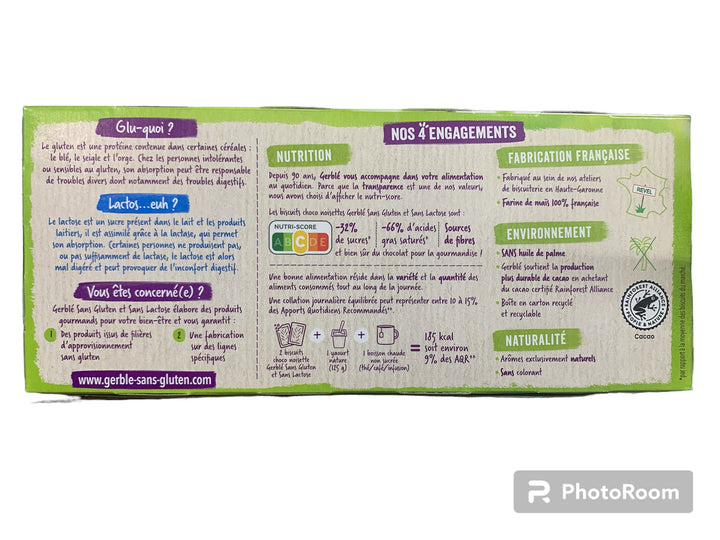 Gerblé Choco Noisette 150g   Gluten Free  et Lactose Free