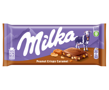 Milka Peanut Crispy Caramel 90g