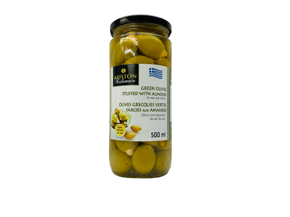 Olives grecques vertes farcies aux amandes 500ml