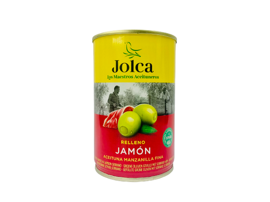 Manzanilla green olives stuffed with serrano ham 300g