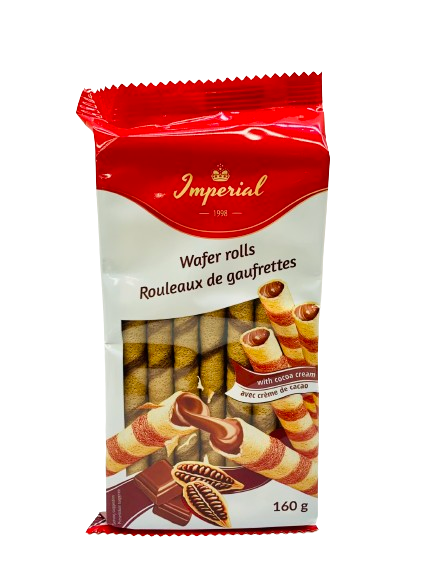 Rouleaux de gaufrettes avec crème de cacao 160g