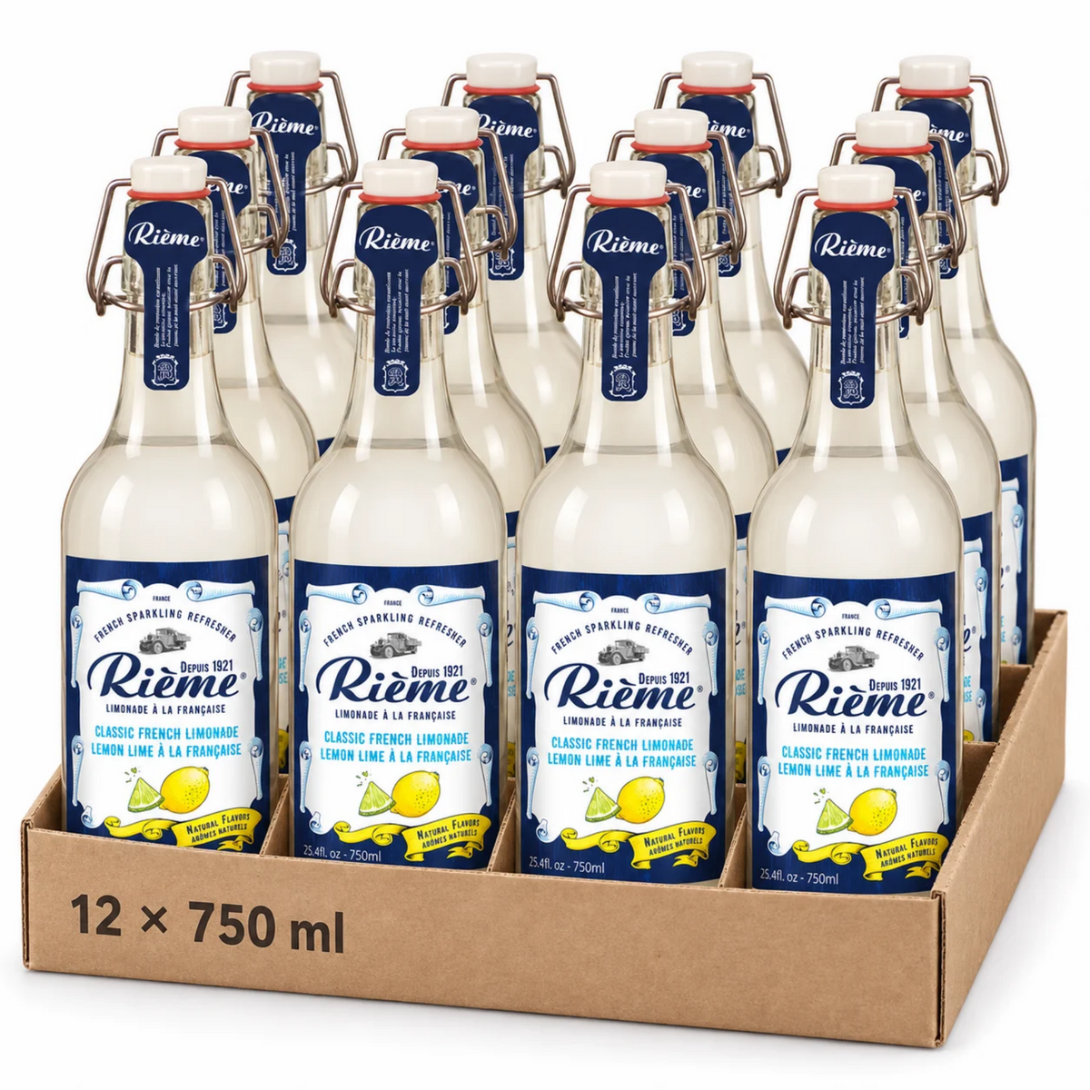 Limonade Traditionnelle Rième 12x750ml – Artisanal French Lemonade, Recipe Since 1921 Case of 12