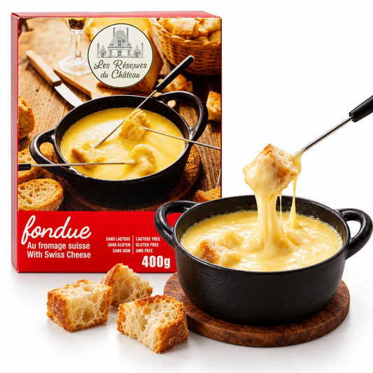 Fondue au Fromage Suisse 400 g – Mélange Prêt à Fondre, Recette Traditionnelle Authentique | Les Réserves du Château