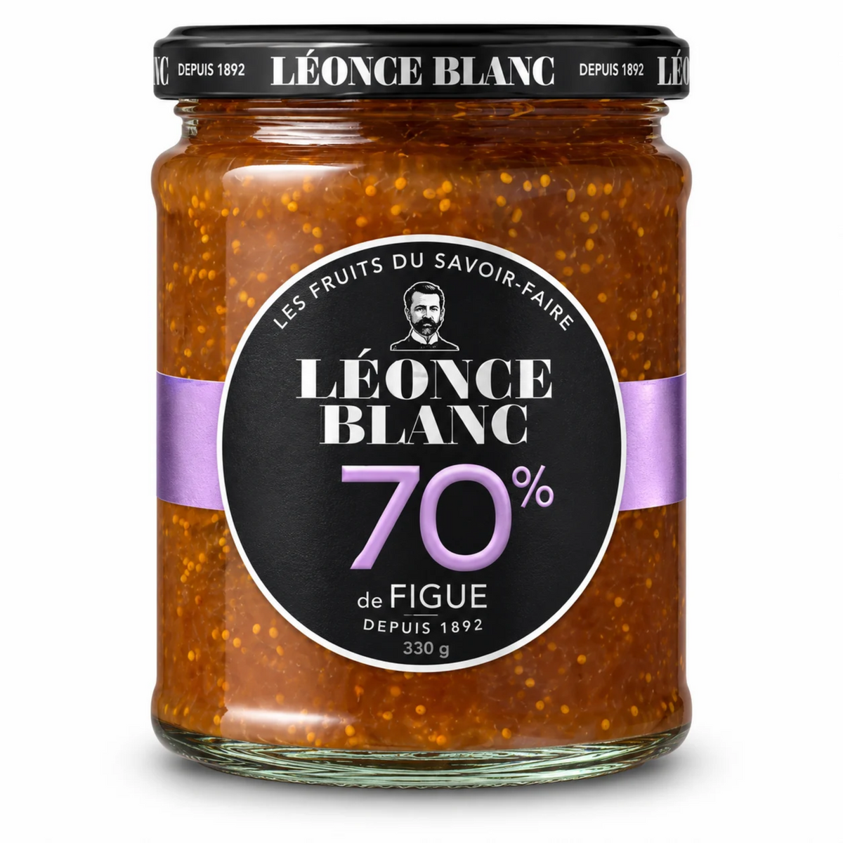 Fig Jam 70% 330g – Rich in Fruit, Less Sugar – Léonce Blanc
