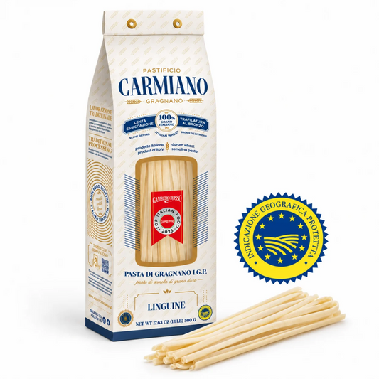 Linguine IGP 500 g Carmiano – Pâtes Artisanales Italiennes Tréfilées au Bronze de Gragnano | Pastificio Carmiano