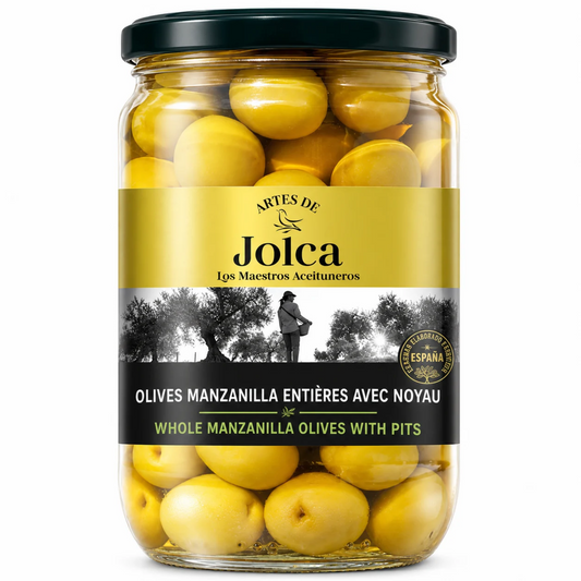 Whole Manzanilla Olives Glass Jar 720g – Jolca | Mediterranean Flavor of Spain