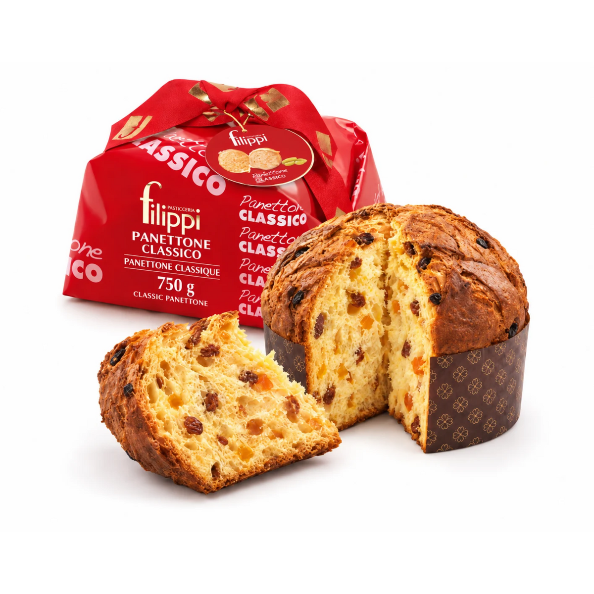 Panettone Classique Damerino 750 g Filippi – Gâteau de Noël Artisanal Italien à Levée Naturelle, Miel et Orange de Calabre | Pasticceria Filippi