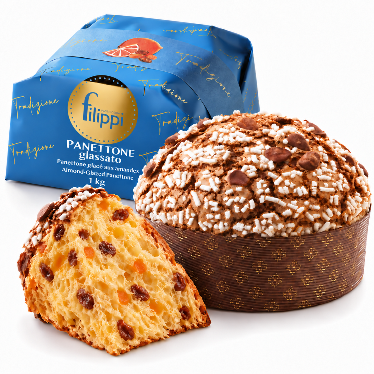 Panettone Glassato à l’Orange Confite et aux Raisins 1 kg Filippi – Gâteau de Noël Artisanal Italien à Levain Naturel | Pasticceria Filippi (Copy)