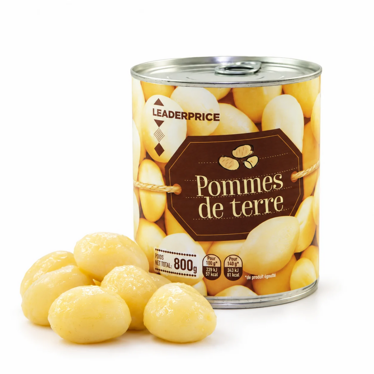 Pommes de Terre Précuites 796 ml Leader Price – Prêtes à Rissoler, pour Gratin, Raclette et Soupe