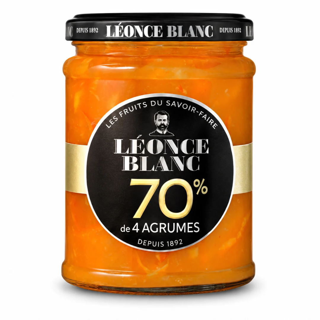 4 Citrus Marmalade 70% 330g – Rich in Fruit, Less Sugar – Léonce Blanc