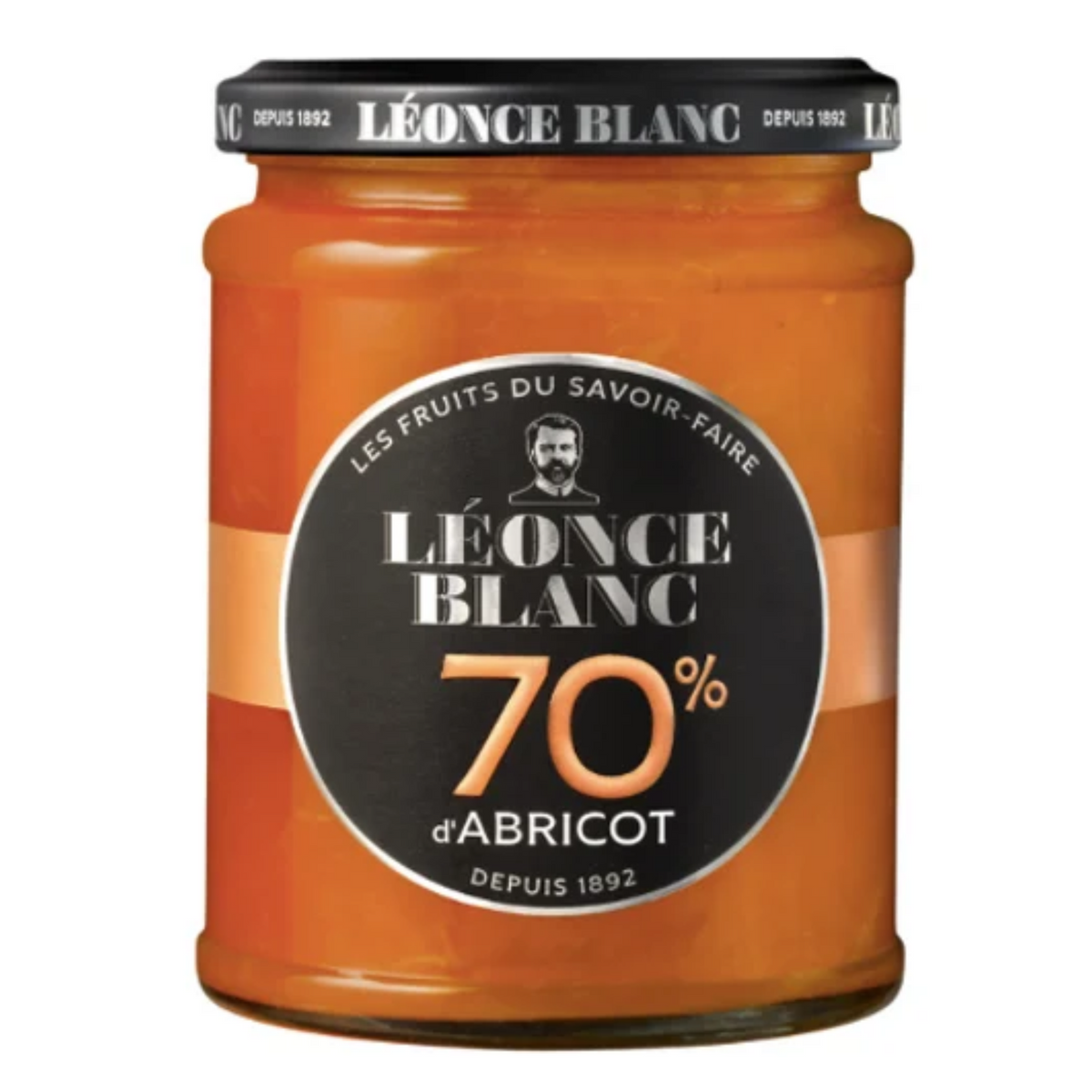 70% Apricot Jam 330g – Rich in Fruit, Reduced Sugar – Léonce Blanc