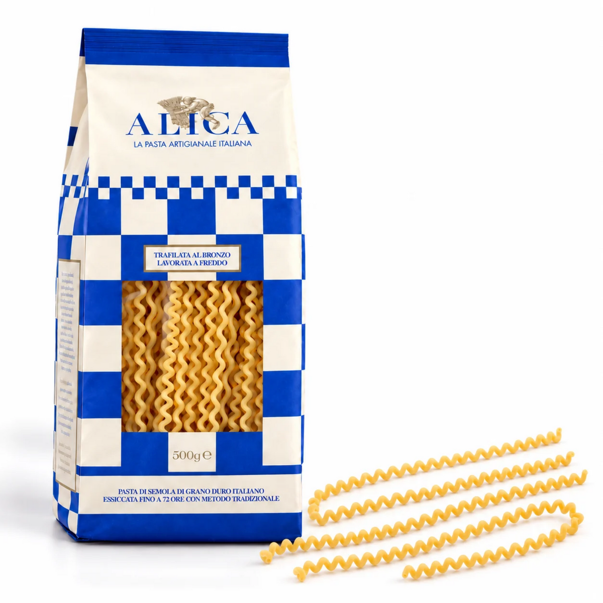 Fusilli Bucati Lunghi 500g – Pâtes Artisanales Italiennes, Blé Dur de Basilicate – Pasta Alica