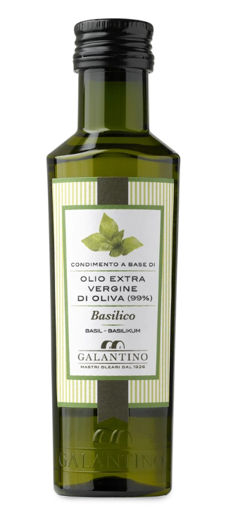 HUILE D’OLIVE EXTRA VIERGE AU BASILIC 250ML – GALANTINO