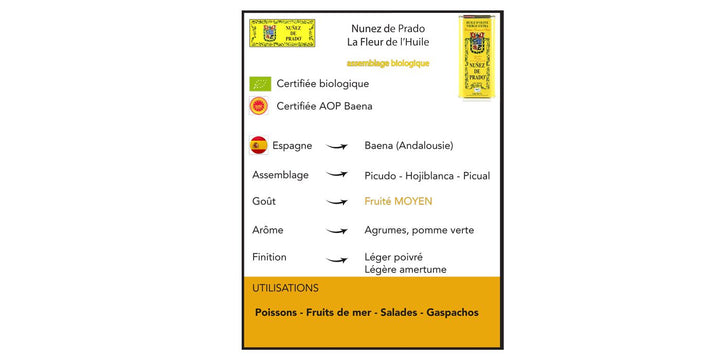 HUILE D'OLIVE NUNEZ BIO EX-VIERGE BIDON 1L