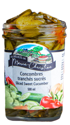 Concombres tranchés sucrés 500ML