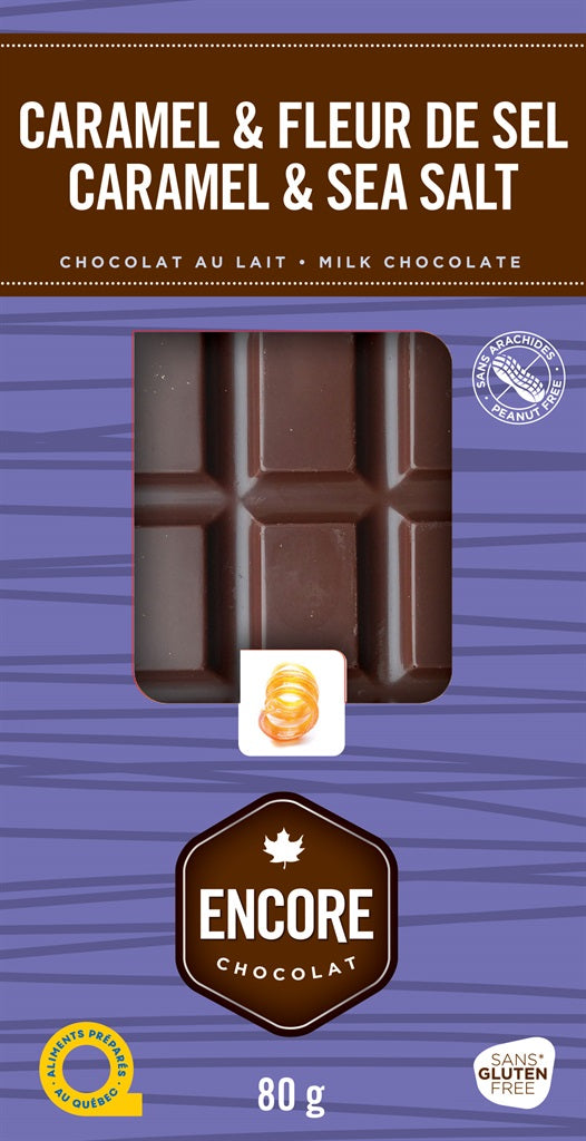 MILK CHOCOLATE WITH SALT FLOWER CARAMEL 80G